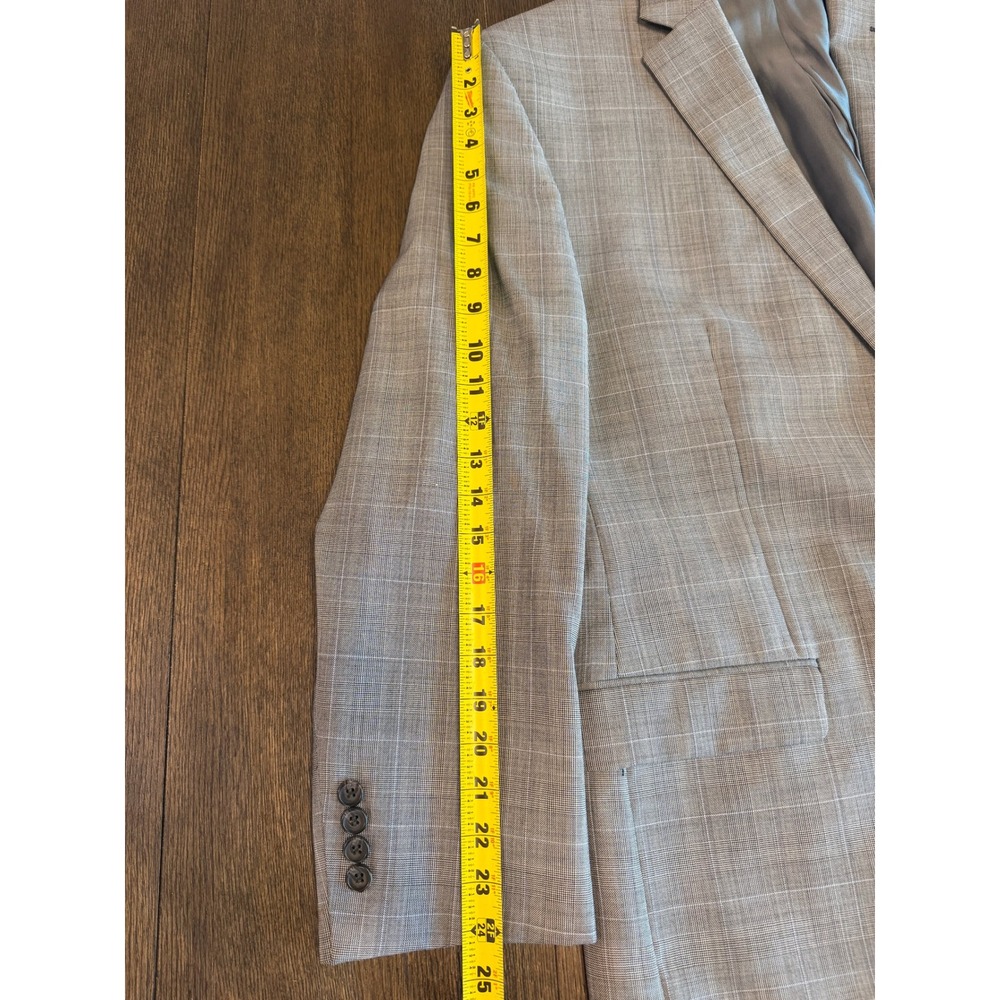 Lauren Ralph Lauren Mens 46R Grey Glen Plaid 100% Wool Suit Pleated Cuffed - Picture 15 of 15
